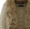 Femme d'hiver Cardigan Poullon lâche Col de bouche en fausse fourrure