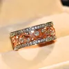 Size 610 Vintage Fashion Jewelry 925 Sterling SilverGold Fill Pave White Sapphire CZ Diamond Eternity Rings Women Wedding Flower1360921