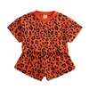 2019 neue Sommer Baby Mädchen Kurzarm Leopard Print T-shirt Tops Shorts Anzüge Casual Outfits Sets