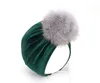 10cm Real Rabbit Fur Raccoon Hair Cap Barn Barn Barn Guld Velvet Hair Ball Indian Hat Headband Gratis Ship 2pcs