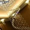 Éclairage de lustre en cristal LED moderne Spirale Plume de pluie d'escalier Crystal plafonniers Améaxes Déco LAMPELLE POUR EL HALL STA7262439