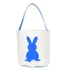Easter Rabbit Basket Easter Bunny Bags Rabbit Printed Canvas Tote Bag Egg Candies Baskets 4 Colors3771699