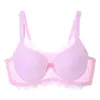 Laço senhoras push up bordado arco sutiã cor sólida 3/4 xícara mulheres underwares underwire brassiere bras feminina quente