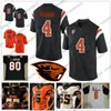 NCAA Oregon State Beavers #80 Chad Johnson 85 Ochocinco 4 Sean Mannion 7 Brandin Cooks Schwarz Weiß Orange Ocho Cinco Fußballtrikot im Ruhestand