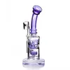 Recycler Dab Rig Glass Bong hookahs Showerhead Perc Smoking Glasses Pipes Oil Rigs Heady Water Bongs With 14mm Banger 8.4 inchs