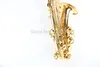 Unbranded Gold Lacquer Studenter Musikinstrument BB Tenor Saxofon Professionell B Flat Sax Quality Brass Saxofon Falling Tune B (c)