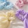 Ribbon Chiffon Scrunchies Stretchy Headbands Solid Scrunchy Women Elastic Hair Bands Girls Rubber Hair Ties Hair Accessories