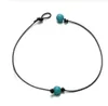 New 20pcs/lot Fashion Knot Turquoises Necklace Leather Cord Necklace Jewelry Selling Women's Wholesale Choker Necklace