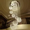 Modern Chandelier Large Crystal Light Fixture for Lobby Staircase Stairs Foyer Long Spiral Lustre Ceiling Lamp Flush Mounted Stair Light