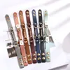 Luxe ontwerp hoge kwaliteit verstelbare multi kleuren echte lederen link armband vergulde metalen bedelarmbanden voor geschenk