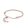 Rosé vergulde Handkettingen Dames Snake Chain Slider Armbanden Bruiloft Sieraden voor Pandora 925 zilveren armband met originele doos