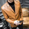 Wiosna i jesień Nowy męski garnitur PU skórzana kurtka męska dorywczo płaszcz Koreański wersja Slim Znosić Płaszcz Outcoat Outergarment