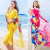 Pareo halsduk kvinnor strand sarongs strand omslag upp sommar chiffon halsdukar geometrisk design plus storlek handduk 140x190cm