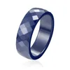 Top qualité personnalité bleu foncé et noir multi-facettes bague en céramique hommes femmes nouvelle mode bijoux bague cadeau en gros