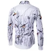Plus -storlek Men's Casual Color Shirt Ink Splash Paint Color Slim Shirts Leisure 6 Personlighet Färg Lång ärmskjorta