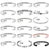 42 style Personalized Inspirational Letter Bangle Keep Fucking going Cuff Bracelet Titanium Steel Bangle Arrow Engraved Gifts For Women