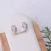 Fashion Lady Brass 18K Gold Micro Inlay Zircon Double Color Serpent Engagement Wedding 925 Silver Needle Stud Hoop Earrin356V