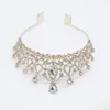 Wspaniała srebrna perła nowoczesna korona z łomotami na głowę Pałąki Kobiety