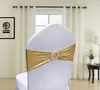 Offre spéciale bandes de chaise en lycra spandex bord fini ceinture de chaise élastique avec boucle pour mariage