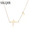 Skqir medicinska hjärtslag smyckesuppsättningar för kvinnor läkare gåva guld silver rostfritt stål halsband armband örhängen smycken set157f4637305