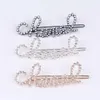 Crystal Word Hairpins Woman Hair Accessories Rhinestone Hair Clips Pearl Grip Barrettes Fashion Letter Accessory