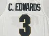 Męskie Purdue Kotmakers Carsen Edwards College Koszykówka Koszulki Vintage C.Dwards # 3 Szyte Koszule Black Jersey S-XXL