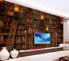 صورة مخصصة خلفية ثلاثية جدارية لوحة زخرفية جدران خلفية الكتب رف الكتب خلفية الجدار