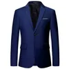 Men's Solid Color Casual Blazers Spring Autumn Fashion Business Suit Jackets Slim Fashion Singer Host Tuxedo Costume