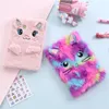 NEW Зимний теплый мультфильм Плюшевые ноутбук мечты Cat Rabbit Unicorn Panda Journal Портативный Diary Planner Блокнот Канцелярский Рождественский подарок