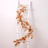 2pcs/lot 170cm Long Simulation Autumn Color Red Maple Leaf Rattan Artificial Plants Halloween Decoration Wedding Rattan Wall Hanging Vine