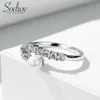 SODROV 925 Sterling Zilveren Parels Ring Size Resizable Engagement Bruiloft Sieraden Voor Vrouwen 925 Zilveren Sieraden Ringen