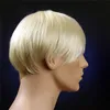 Blond män peruker värmebeständig toupee naturlig kort rak peruk för män japanska ka fiber hår9460645