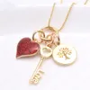 Girls Kids Heart/Key/High Heels Pendant Necklace For Child Valentine's Day Jewelry Long Chain Charming Pendant Necklace