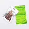 Sac d'emballage en mylar à fermeture éclair couleur translucide sur le devant, accessoires de téléphone, sacs d'emballage de rangement pour aliments, 3 tailles disponibles