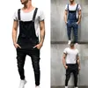 Shujin Sexy Ripped Hole Jeans Jumpsuit Men Fashion Solid Streetwear Denim Overaller Höst Casual Fickor Vintage Jeans 2018