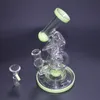 Narghilè da 7,8 pollici Bong unici Sidecar Design Bong in vetro Doppio riciclatore Dab Oil Rigs Ciambella a fessura Perc Waterpipes DHL XL-320