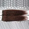 Afro Kinky Curly Hair Loop Micro Ring Hair 10 "-24" 1g / s 200g 200Pieces Micro Bead Links Machine Made Remy Easy Ring Link Hårförlängningar