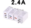Fast Charger 3 2 USBポートUS EU 2.4A AC電源アダプタの壁充電器用iPhone Samsungスマートフォン