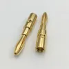 Freeshipping 100 sztuk Mosiądz Metal Pozłacany 4mm Banana Męska Wtyczka AV Audio Vedio Adapter Złącze do wiązania Wzmacniacze Głośnik