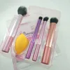 Hot 4 stycken + Pulverpuffborste Makeup Borstar Sätt Make up Brush Set med Retail Box Packing
