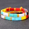 6 Stijl 2 stks Kleurrijke Miyuki Tila Tile Glas Zaad Kralen Liefhebbers Armbanden Boho Verstelbare Polsband Sieraden Geschenken voor Dames Meisjes Paartjes