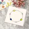 Elegancki niebieski żółty zielony kryształowy bransoletka 18k złota 925 Srebrna bransoletka dla kobiet prezent biżuterii174o
