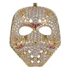 Урожай маска для маски кулон ожерелья с золотой цепью моды хип-хоп ювелирные изделия кубического циркония мужское ожерелье