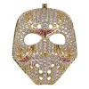 Vintage Iced Out Masque Pendentif Colliers Avec Chaîne En Or De Mode Hip Hop Bijoux Cubique Zircone Hommes Collier