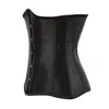 Women Black 16pcs Steel Bones Satin Underbust Padded Lace-up Corset Body Shapers Waist Trainer Slimming Shaperwear Plus Size XS-6XL
