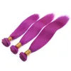 Brazylijskie jedwabiste proste ludzkie włosy fioletowe kolorowe splady rozszerzenia jedwabisty prosty Pure Purple Virgin Remy Human Hair Bundles Oferty 3 sztuk Lo