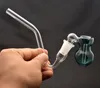 Partihandel Färgrik Billig Glas Vatten Tobak Olje Rig Bong J-Hook Water Bong Med 14mm Gourd Glas Vatten Tobak Skål för rökning