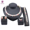 African-Schmuck-Set Frauen Luxus Dubai Gold-bunten Halsketten-Ohrring-Armband-Brautpartei-Schmuck-Set