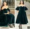 2020 Vestidos De Festa une ligne Velet courte robes de soirée sexy amie de l'épaule Dubaï Arabie Saoudite robes de soirée longueur de thé