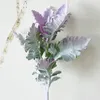 Dekorative Blumen Kränze Flockte Künstliche Miller Pflanzen Lila Blätter Home Hochzeit Weihnachten DIY Dekoration Gefälschte Anordnung Faux Foli